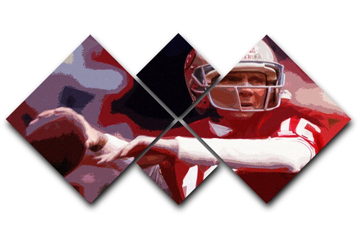 Joe Montana San Francisco 4 Square Multi Panel Canvas  - Canvas Art Rocks - 1
