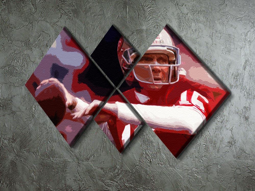 Joe Montana San Francisco 4 Square Multi Panel Canvas - Canvas Art Rocks - 2
