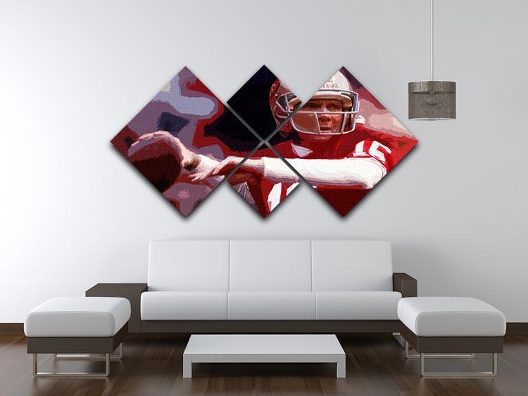 Joe Montana San Francisco 4 Square Multi Panel Canvas - Canvas Art Rocks - 3