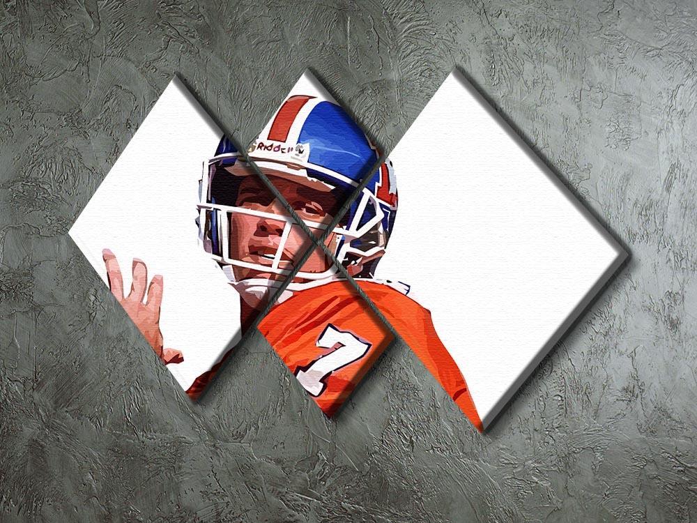 John Elway 4 Square Multi Panel Canvas - Canvas Art Rocks - 2