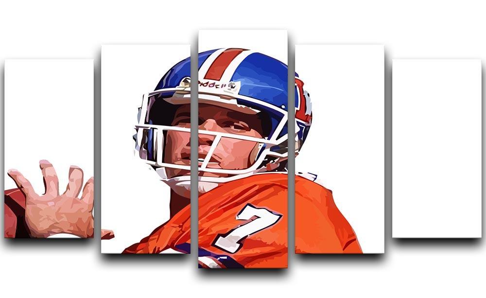 John Elway 5 Split Panel Canvas  - Canvas Art Rocks - 1