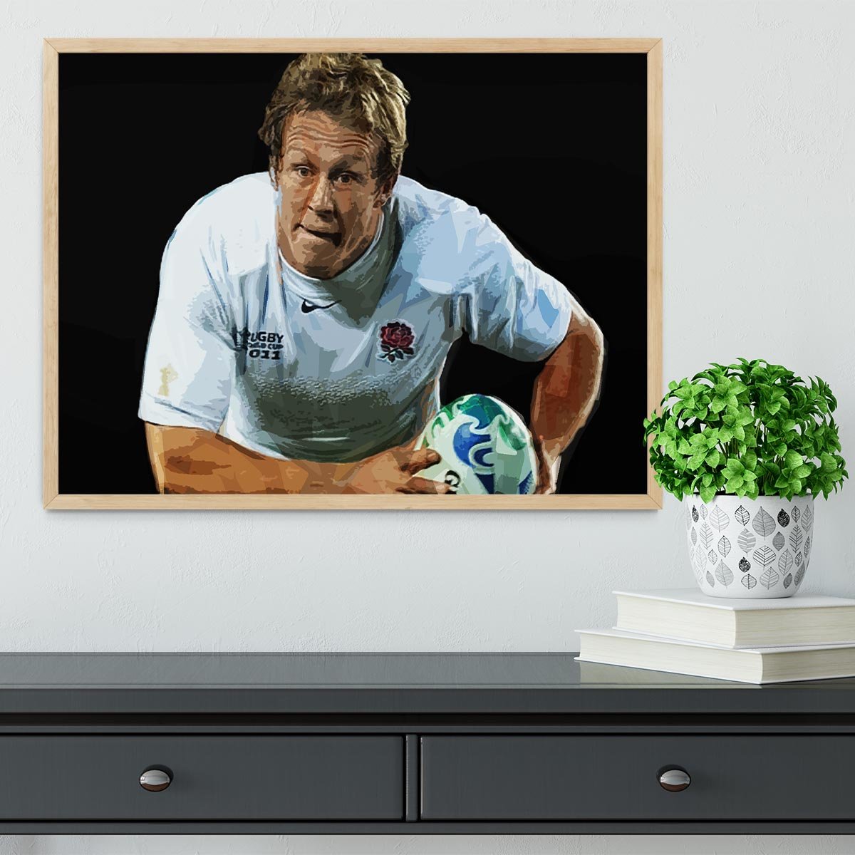 Jonny Wilkinson Running Framed Print - Canvas Art Rocks - 4