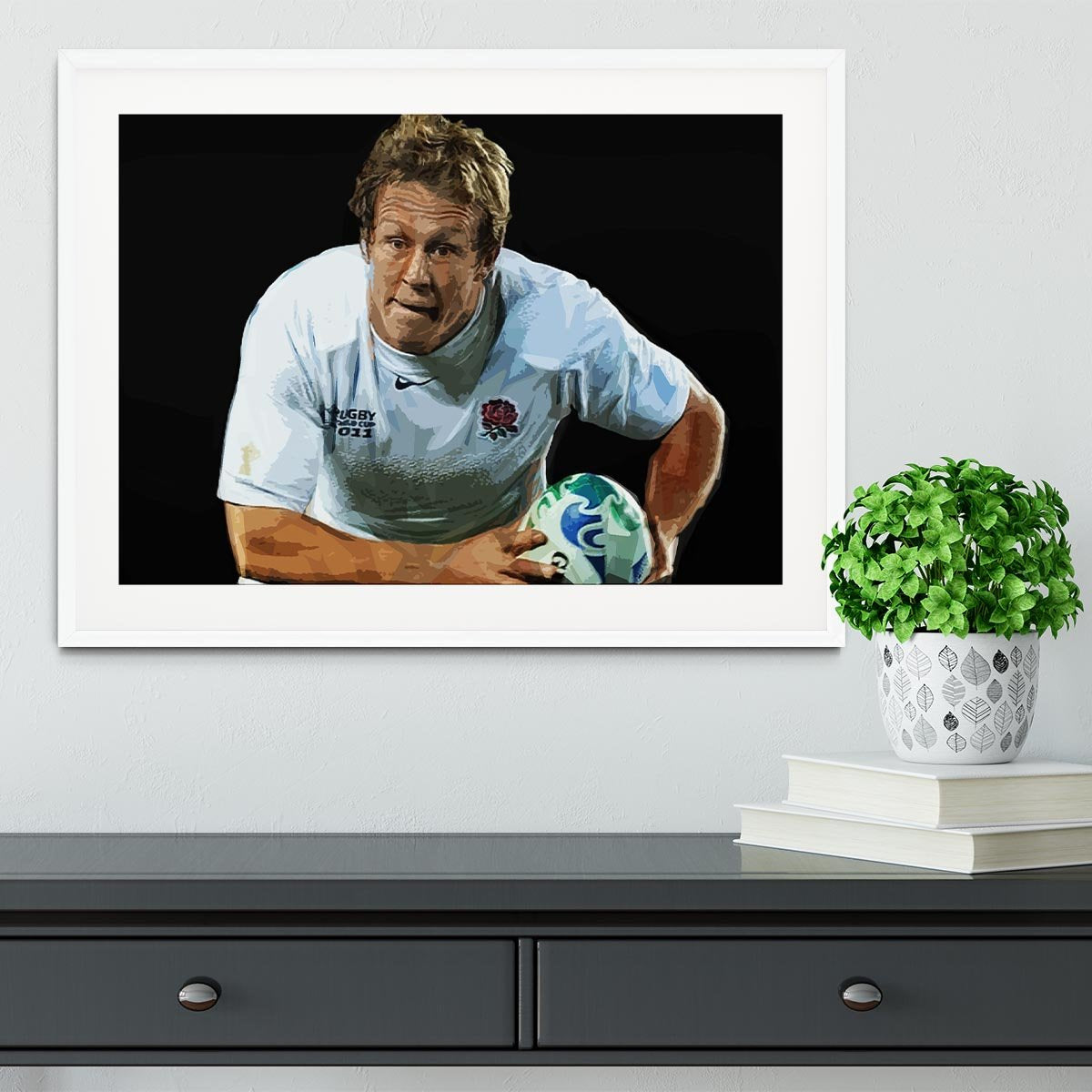 Jonny Wilkinson Running Framed Print - Canvas Art Rocks - 5