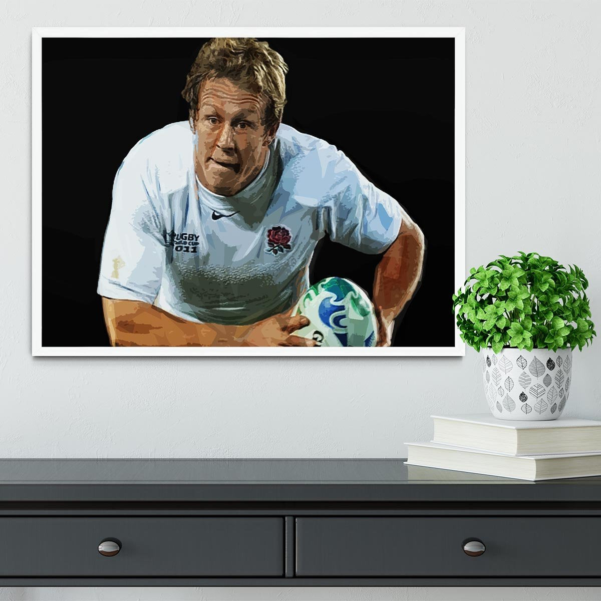 Jonny Wilkinson Running Framed Print - Canvas Art Rocks -6
