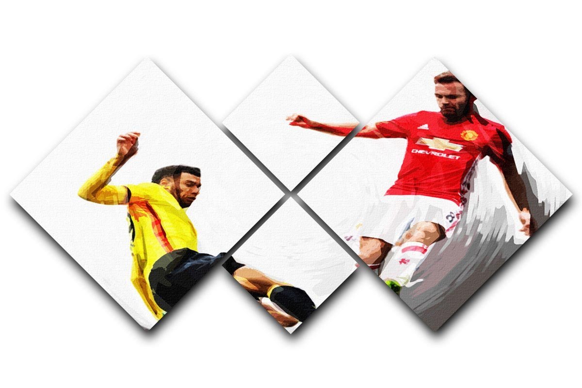 Juan Mata Man United 4 Square Multi Panel Canvas  - Canvas Art Rocks - 1