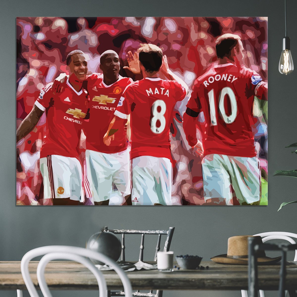 Juan Mata and Wayne Rooney Canvas Print or Poster