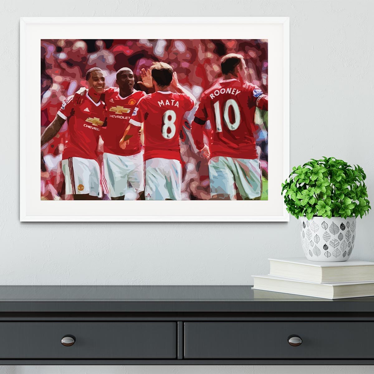 Juan Mata and Wayne Rooney Framed Print - Canvas Art Rocks - 5