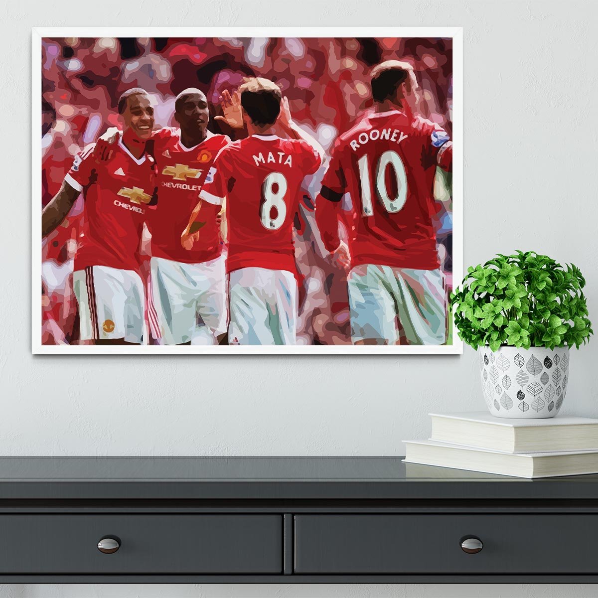 Juan Mata and Wayne Rooney Framed Print - Canvas Art Rocks -6