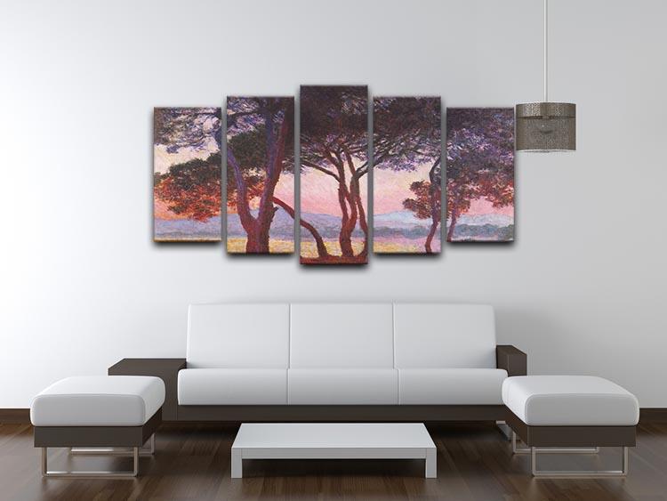 Juan les Pins by Monet 5 Split Panel Canvas - Canvas Art Rocks - 3