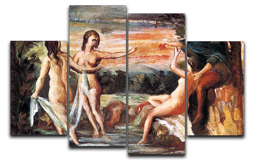 Judgement of Paris by Cezanne 4 Split Panel Canvas - Canvas Art Rocks - 1