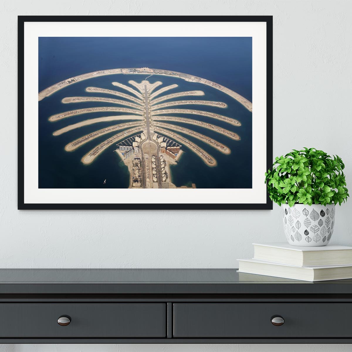 Jumeirah Palm Island Development Framed Print - Canvas Art Rocks - 1