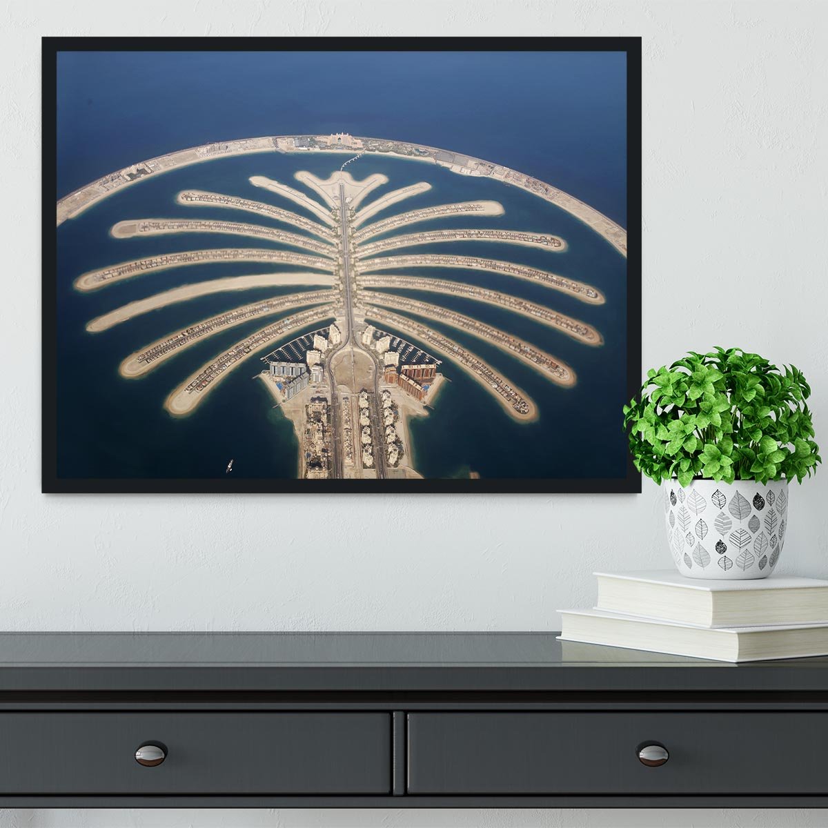 Jumeirah Palm Island Development Framed Print - Canvas Art Rocks - 2