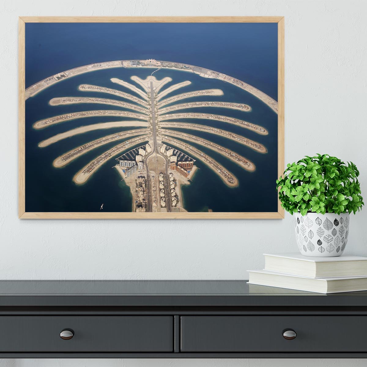 Jumeirah Palm Island Development Framed Print - Canvas Art Rocks - 4