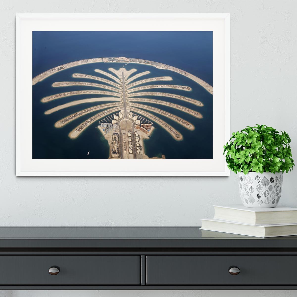 Jumeirah Palm Island Development Framed Print - Canvas Art Rocks - 5
