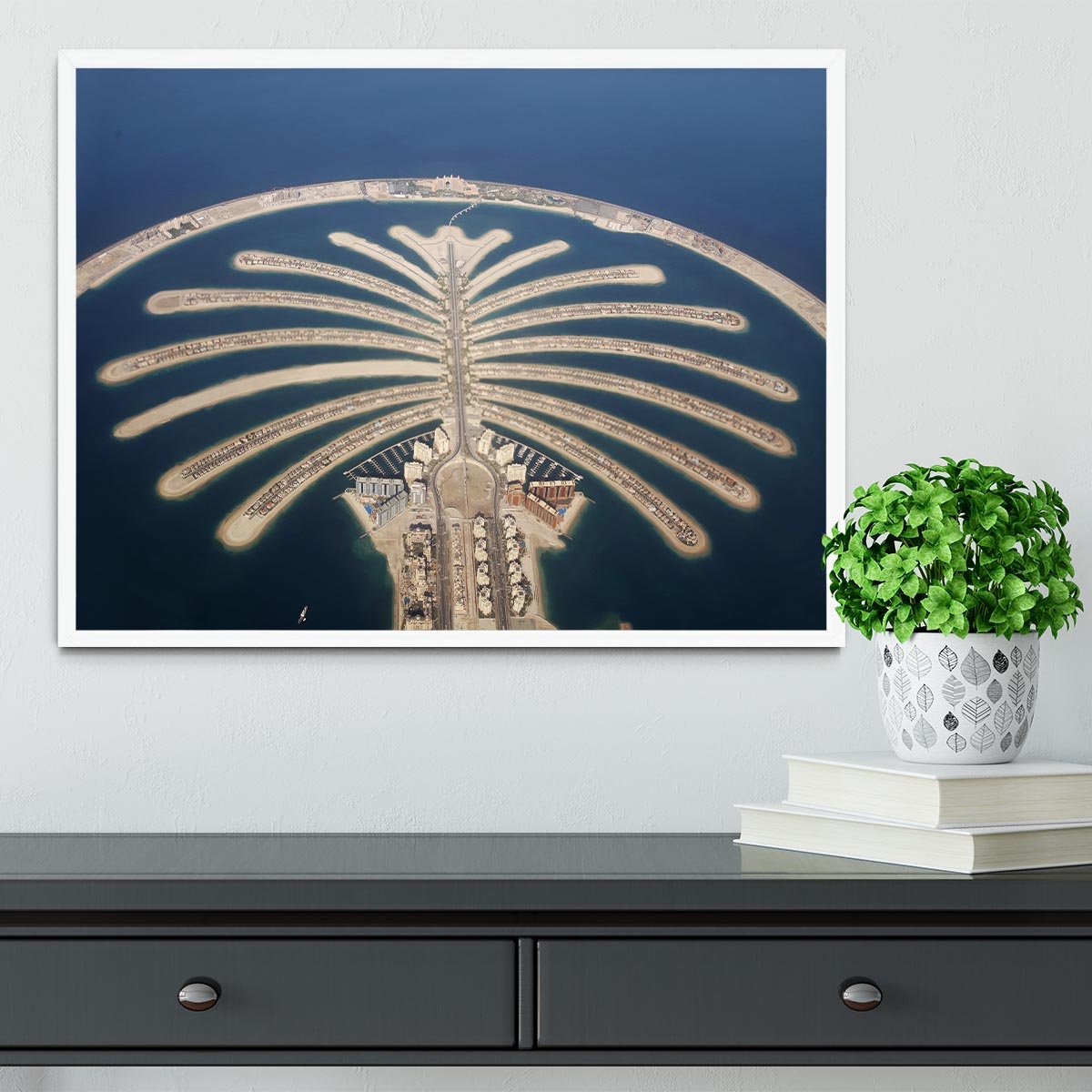 Jumeirah Palm Island Development Framed Print - Canvas Art Rocks -6