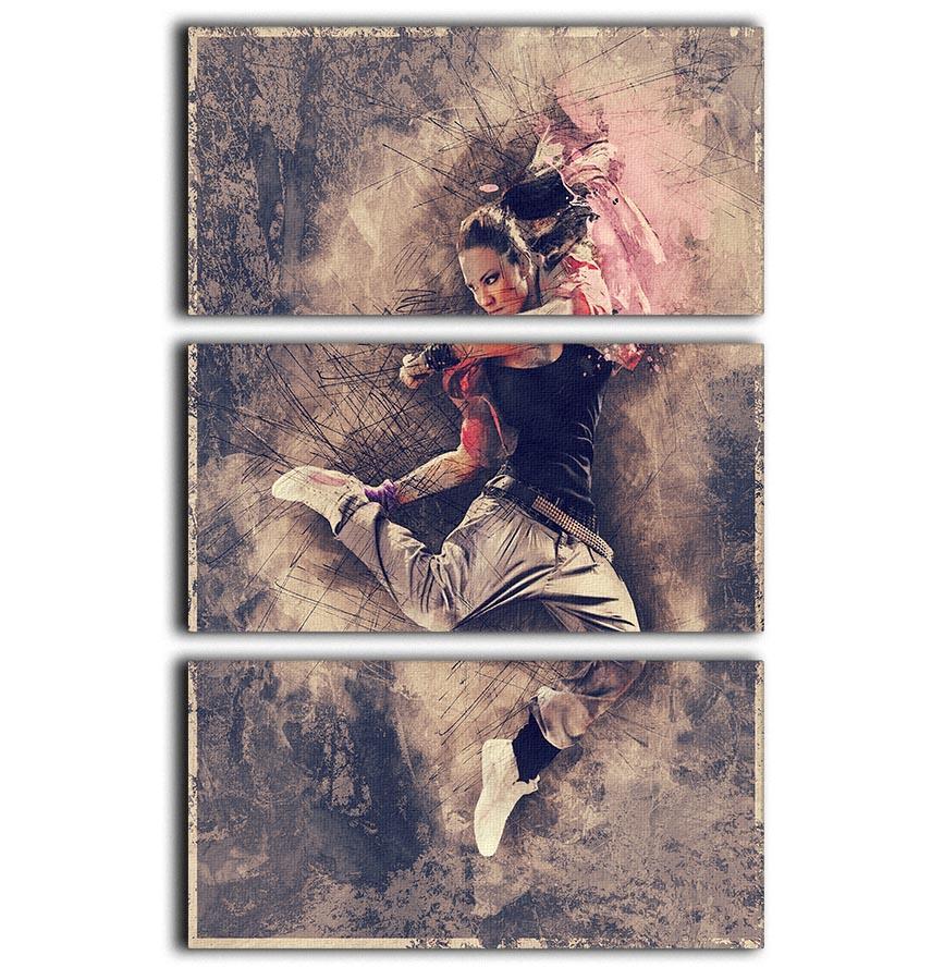 Jump Painting 3 Split Panel Canvas Print - Canvas Art Rocks - 1