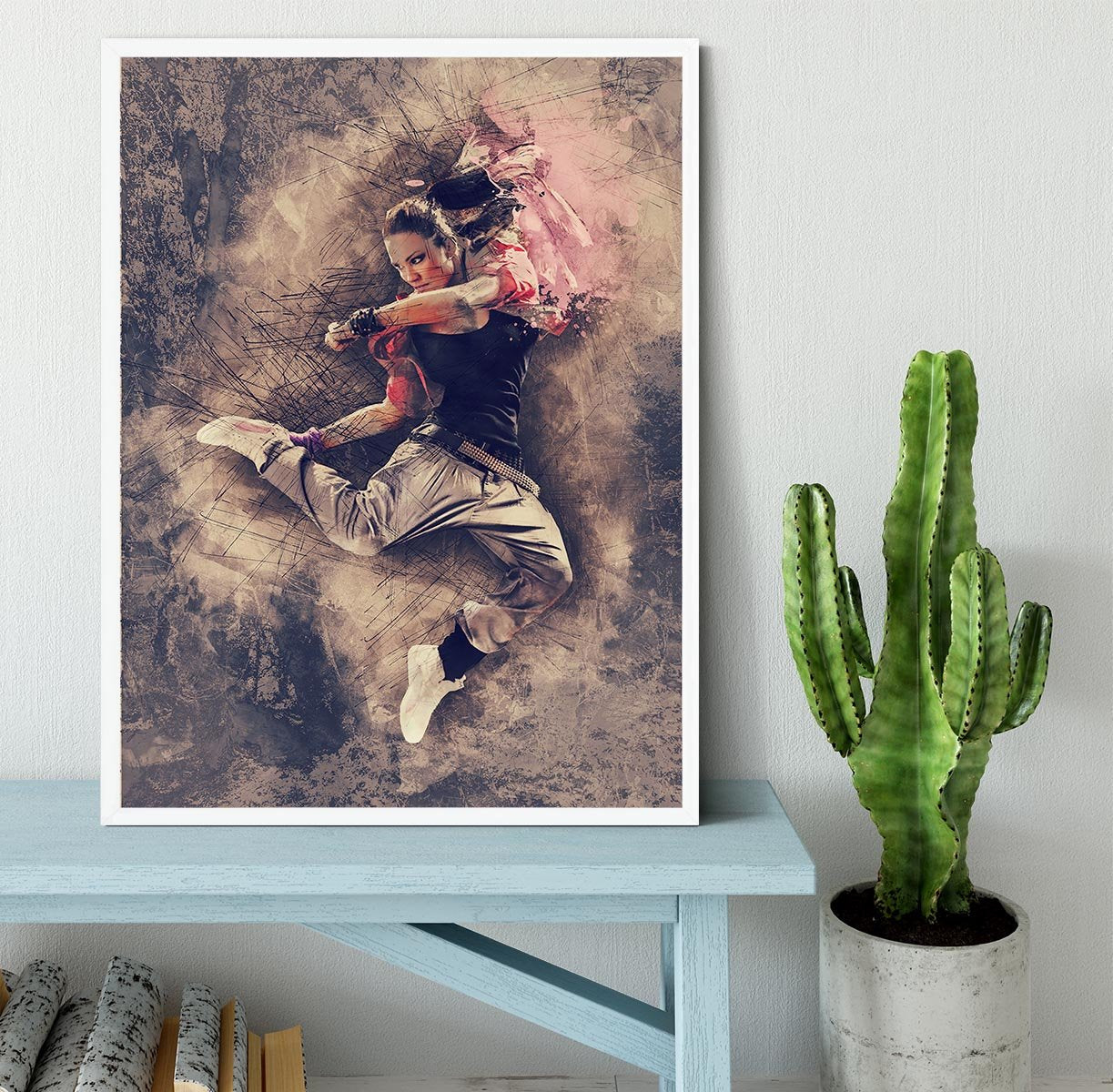 Jump Painting Framed Print - Canvas Art Rocks -6