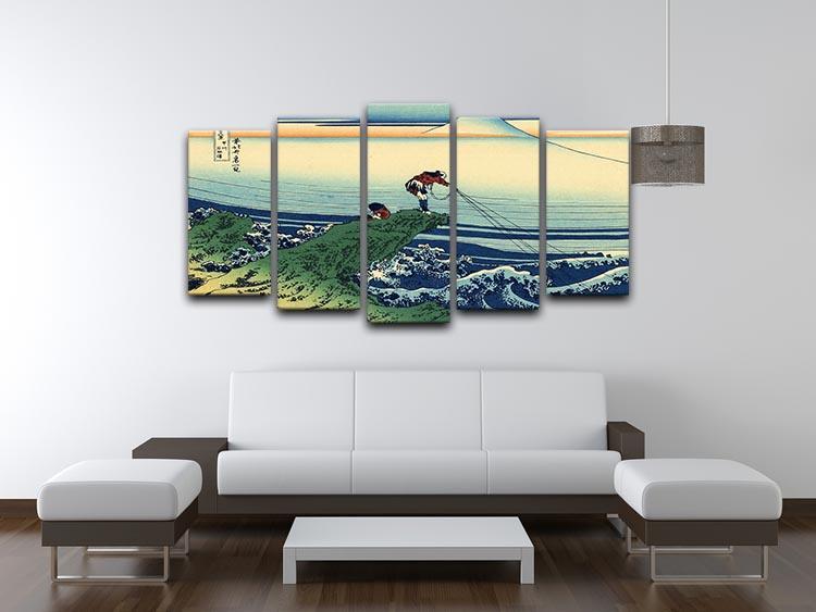 Kajikazawa in Kai province by Hokusai 5 Split Panel Canvas - Canvas Art Rocks - 3