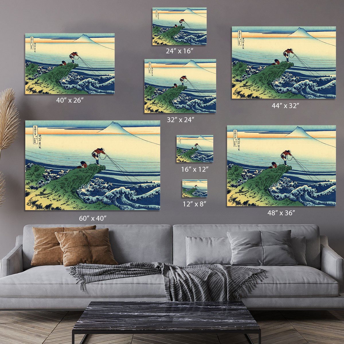 Kajikazawa in Kai province by Hokusai Canvas Print or Poster