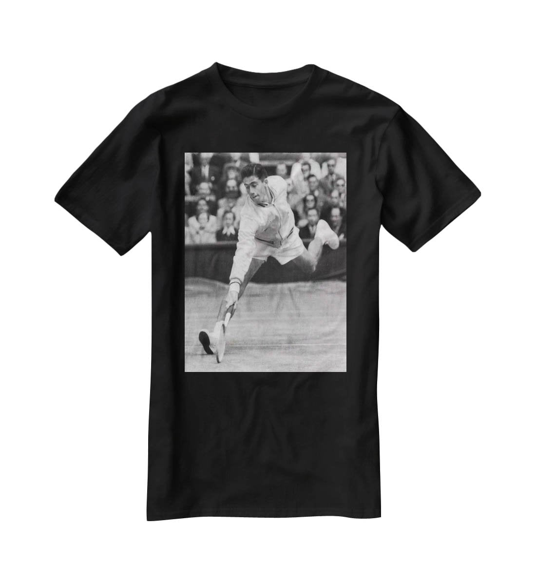 Ken Rosewall in action at Wimbledon T-Shirt - Canvas Art Rocks - 1