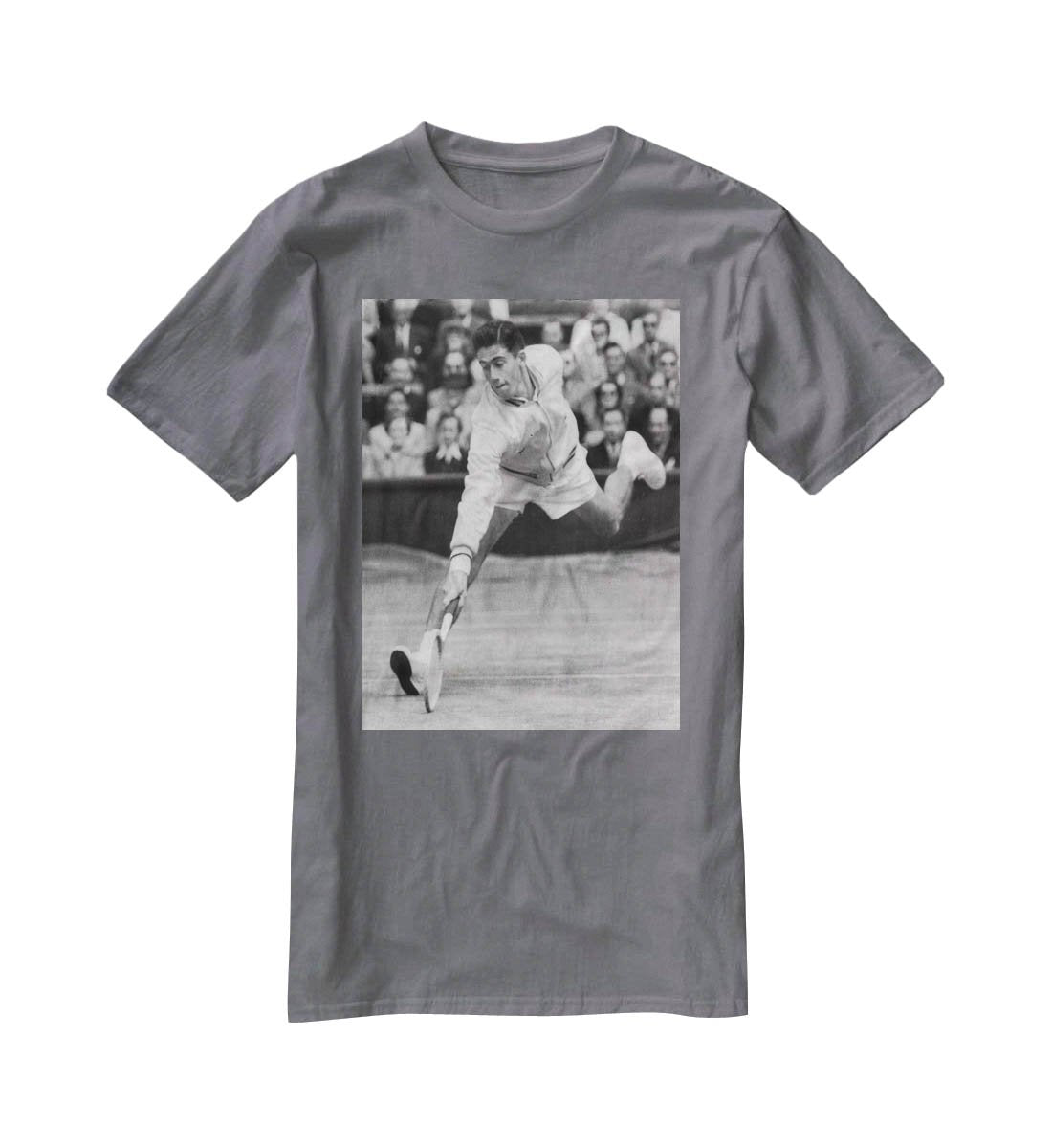 Ken Rosewall in action at Wimbledon T-Shirt - Canvas Art Rocks - 3