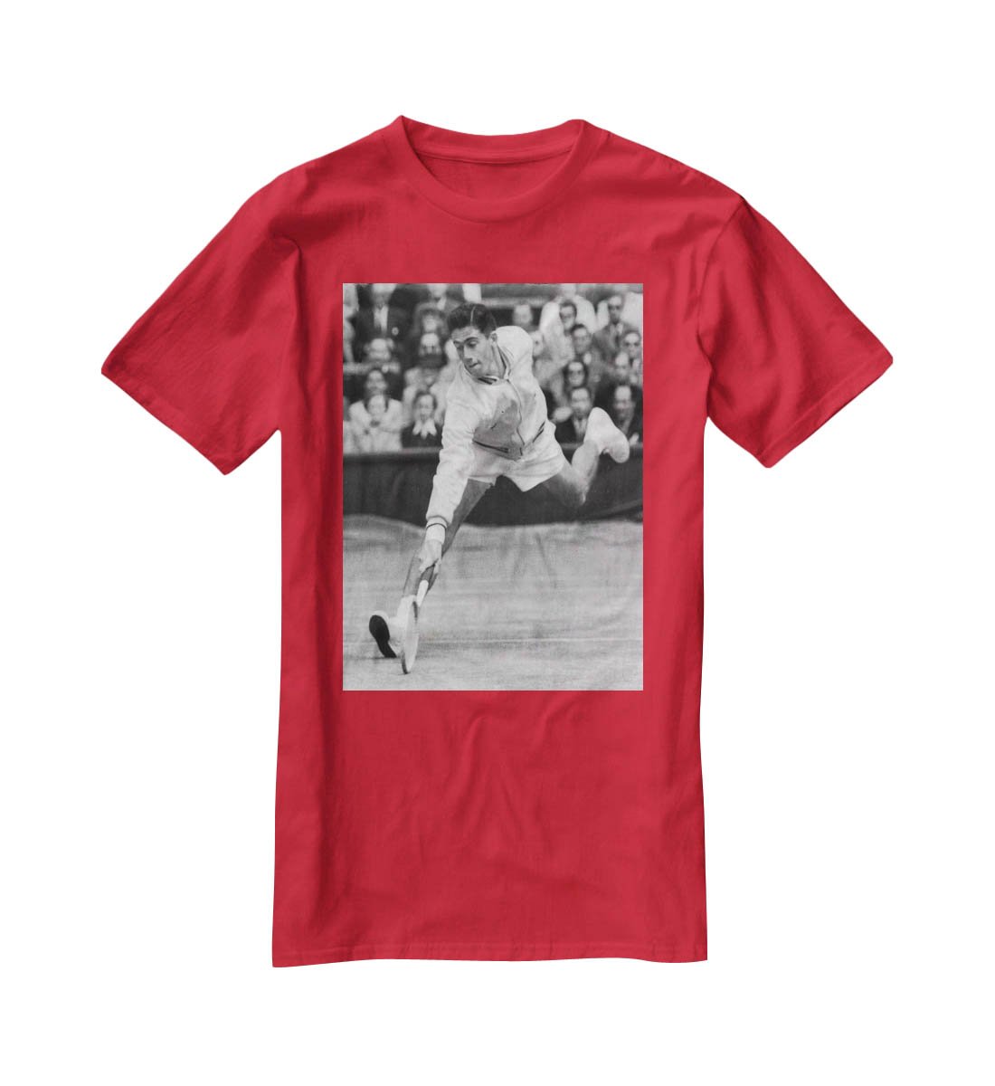 Ken Rosewall in action at Wimbledon T-Shirt - Canvas Art Rocks - 4