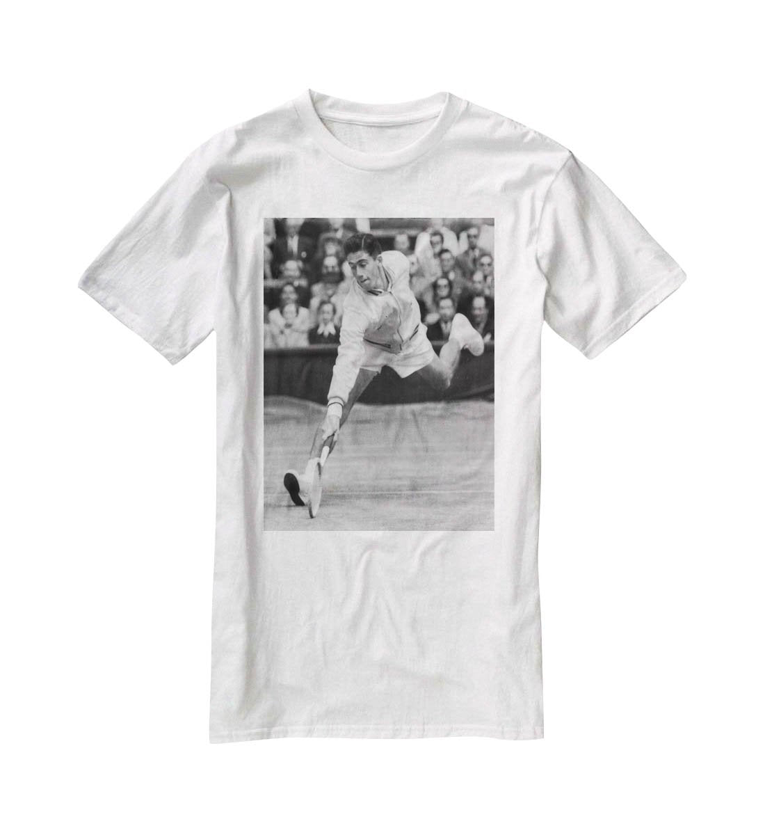 Ken Rosewall in action at Wimbledon T-Shirt - Canvas Art Rocks - 5