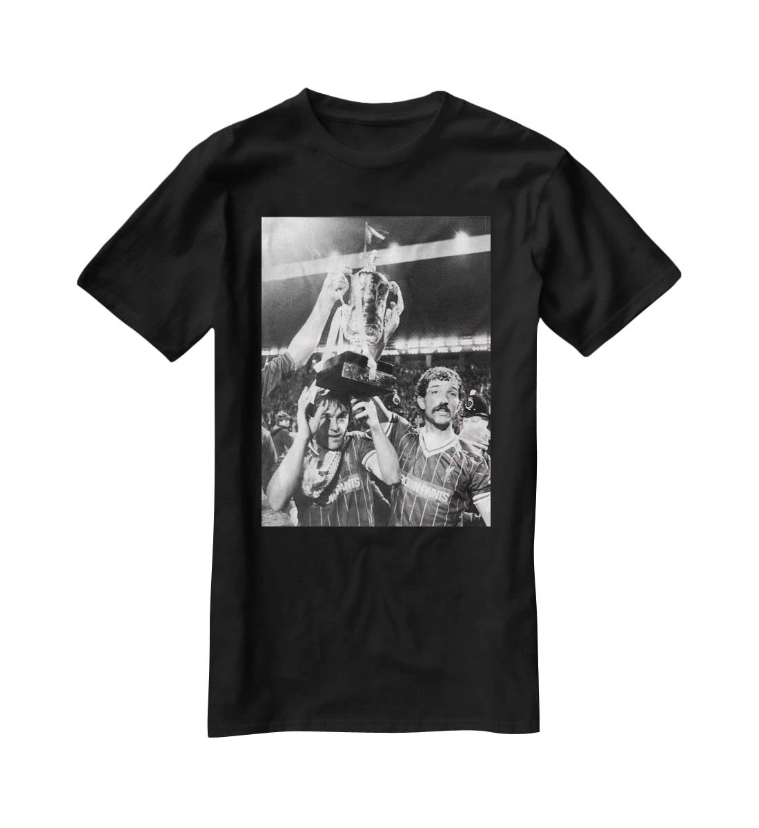 Kenny Dalglish and Graeme Souness with the Milk Cup trophy T-Shirt - Canvas Art Rocks - 1