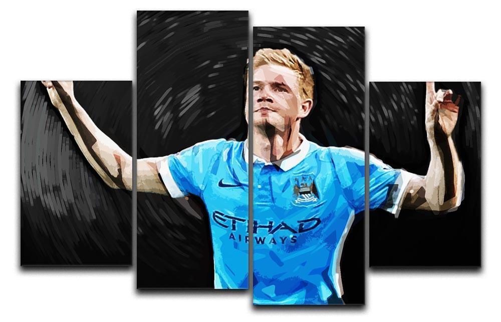 Kevin De Bryne Man City 4 Split Panel Canvas  - Canvas Art Rocks - 1