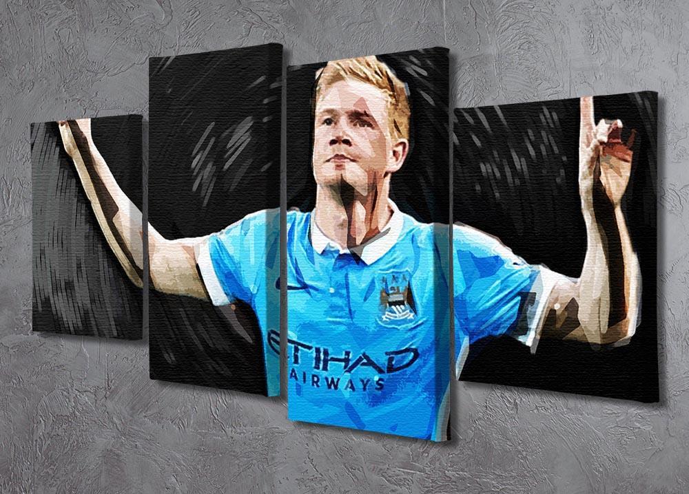 Kevin De Bryne Man City 4 Split Panel Canvas - Canvas Art Rocks - 2