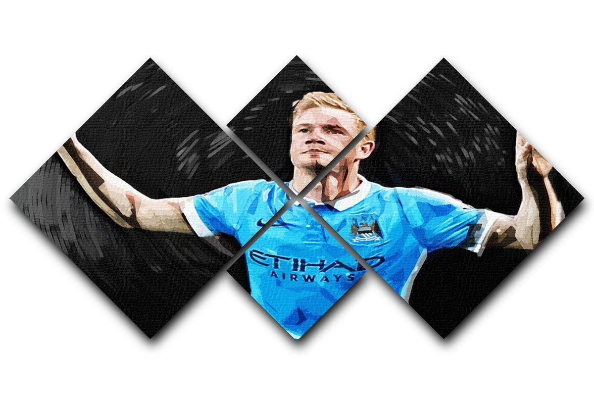 Kevin De Bryne Man City 4 Square Multi Panel Canvas  - Canvas Art Rocks - 1