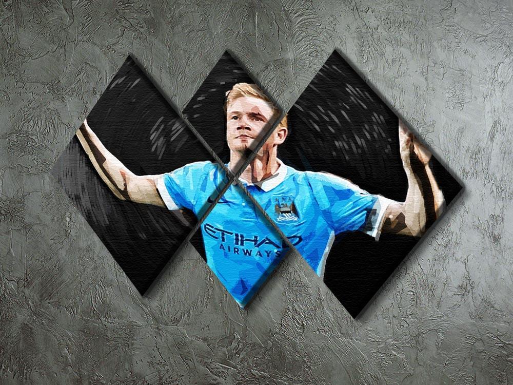 Kevin De Bryne Man City 4 Square Multi Panel Canvas - Canvas Art Rocks - 2