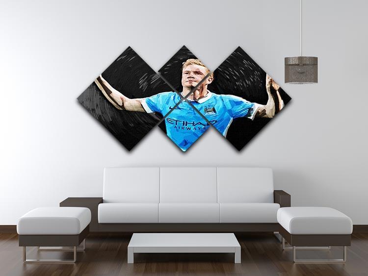 Kevin De Bryne Man City 4 Square Multi Panel Canvas - Canvas Art Rocks - 3