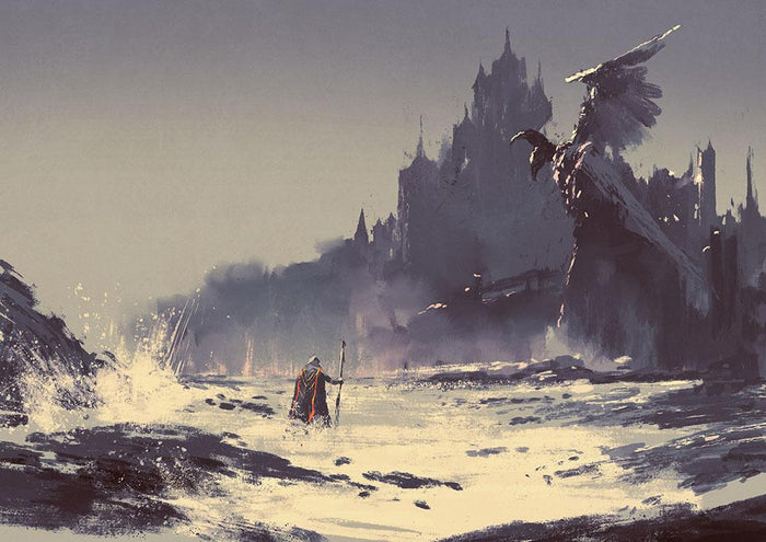 King walking through sea beach Wall Mural Wallpaper
