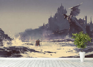 King walking through sea beach Wall Mural Wallpaper - Canvas Art Rocks - 4