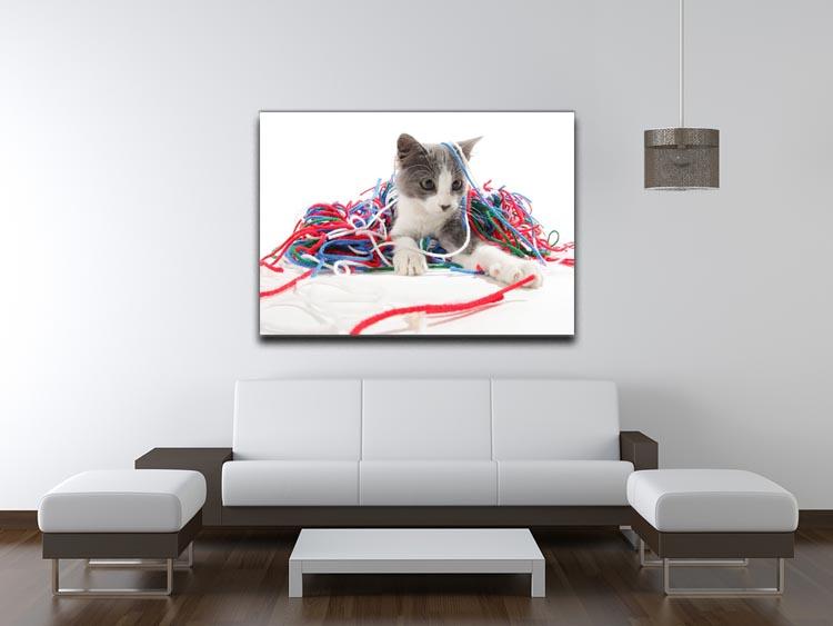Kitten playing with yarn Canvas Print or Poster - Canvas Art Rocks - 4
