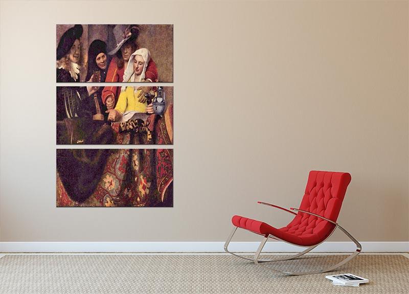 Kupplerin by Vermeer 3 Split Panel Canvas Print - Canvas Art Rocks - 2