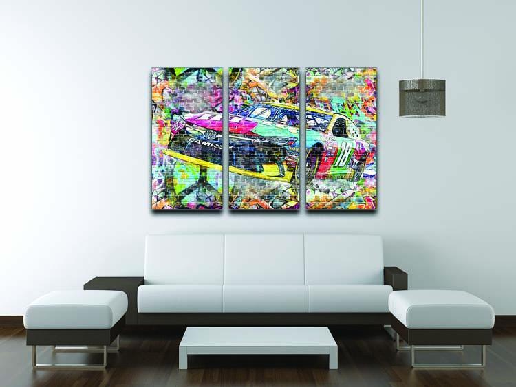 Kyle Busch Nascar Camry 3 Split Panel Canvas Print - Canvas Art Rocks - 3