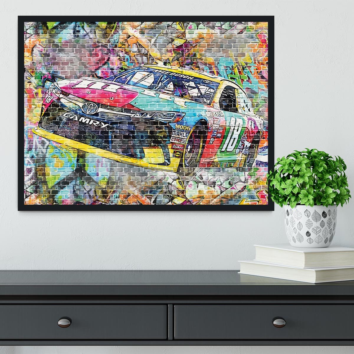 Kyle Busch Nascar Camry Framed Print - Canvas Art Rocks - 2