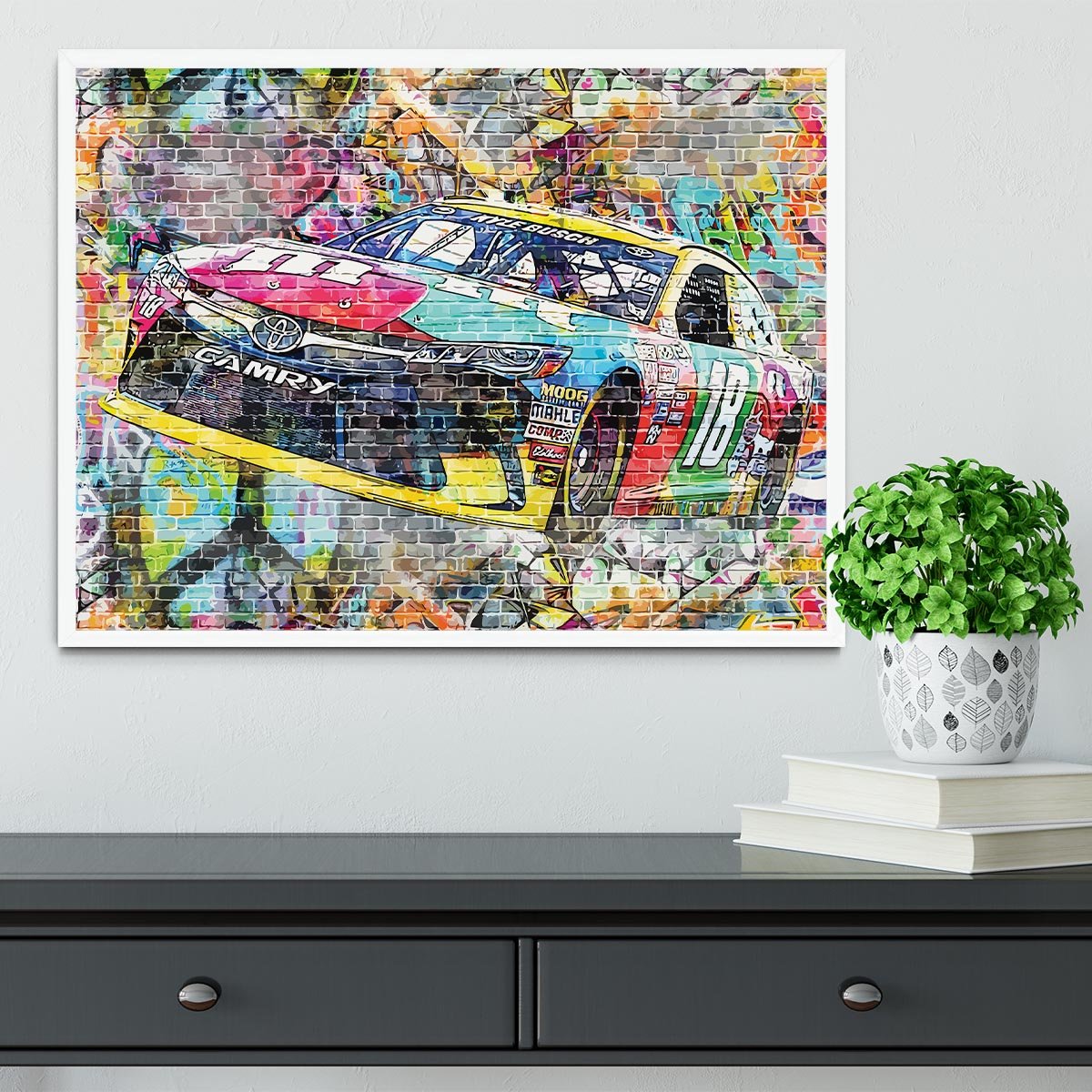 Kyle Busch Nascar Camry Framed Print - Canvas Art Rocks -6