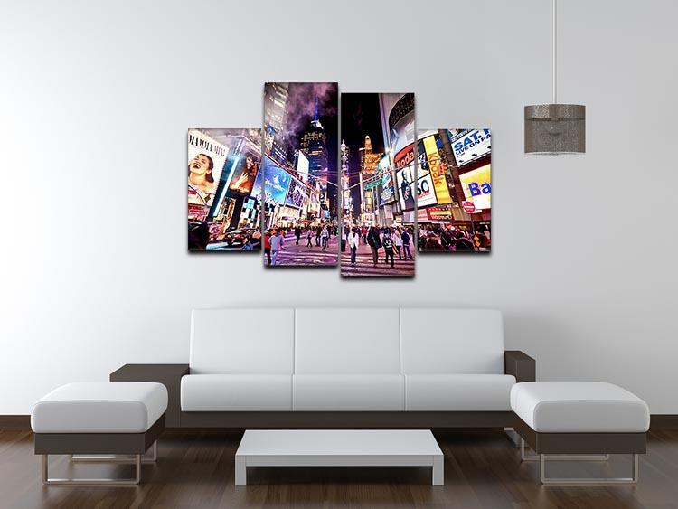 LED signs Broadway Theaters 4 Split Panel Canvas  - Canvas Art Rocks - 3