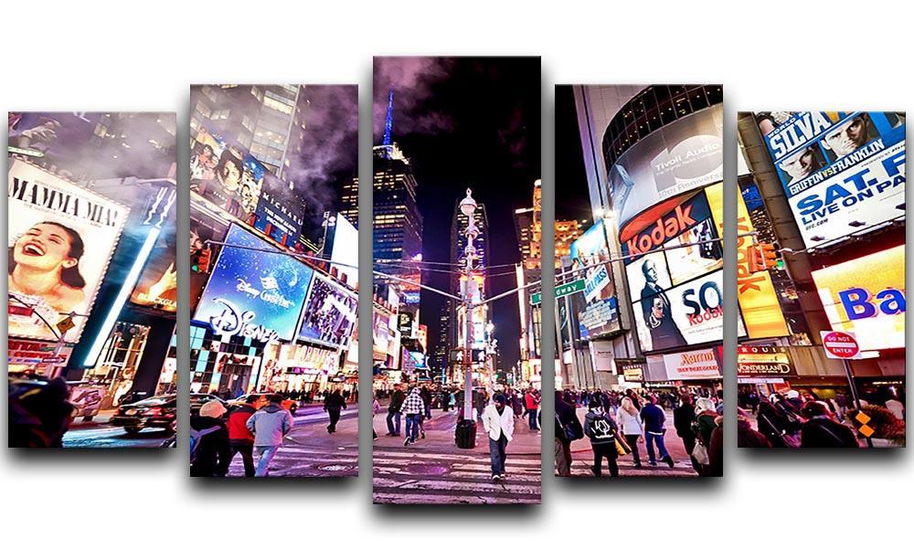 LED signs Broadway Theaters 5 Split Panel Canvas  - Canvas Art Rocks - 1