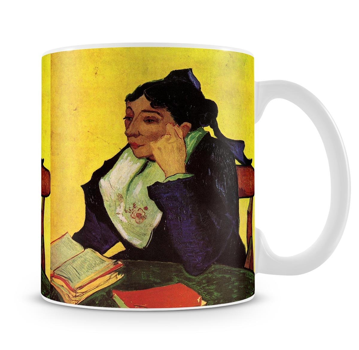 L'Arlesienne Madame Ginoux with Books by Van Gogh Mug - Canvas Art Rocks - 4