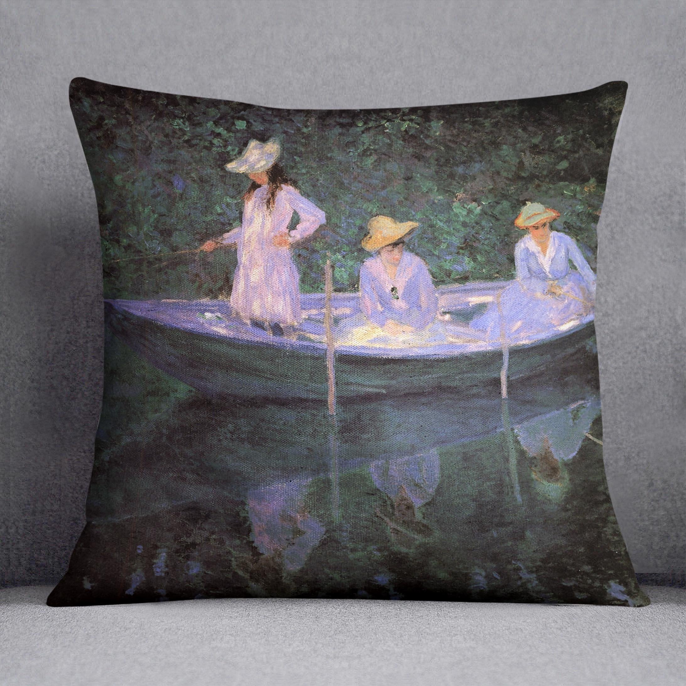 La Barque at Giverny by Monet Throw Pillow