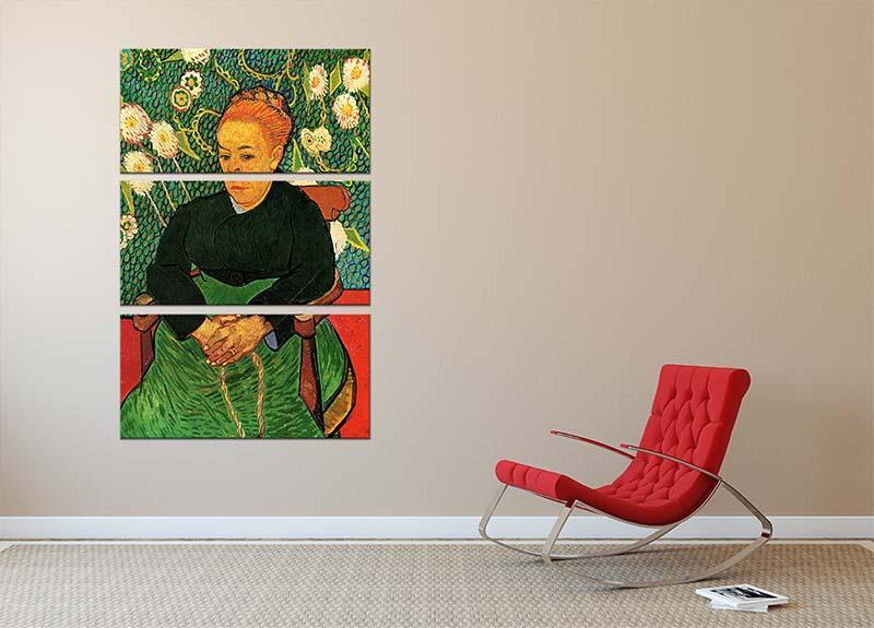 La Berceuse Augustine Roulin by Van Gogh 3 Split Panel Canvas Print - Canvas Art Rocks - 2