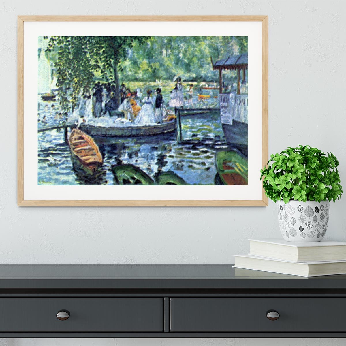 La Grenouillere1 by Renoir Framed Print - Canvas Art Rocks - 3