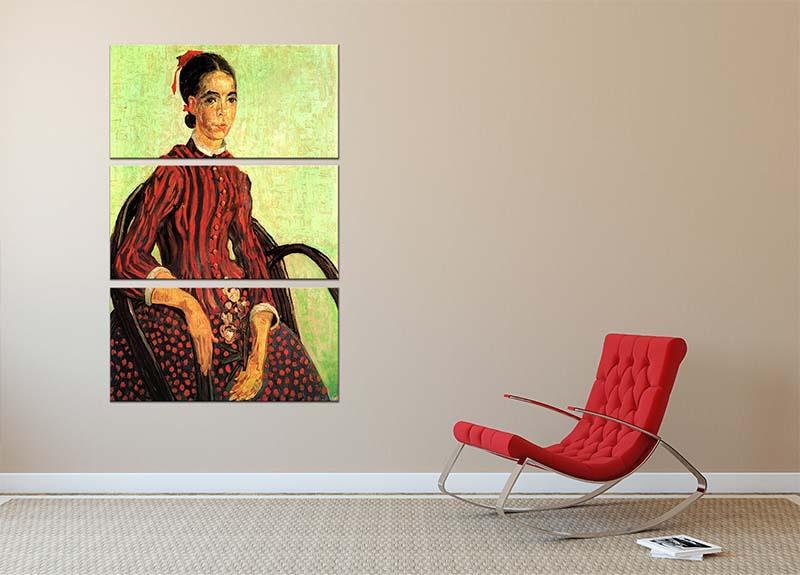 La Mousme Sitting by Van Gogh 3 Split Panel Canvas Print - Canvas Art Rocks - 2