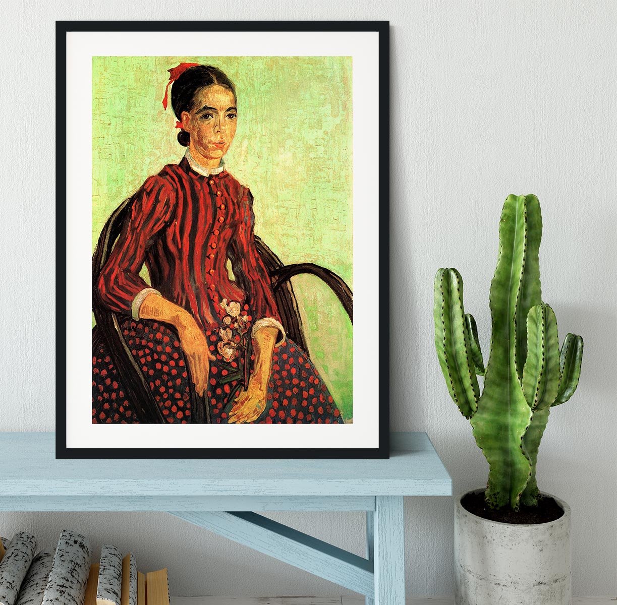 La Mousme Sitting by Van Gogh Framed Print - Canvas Art Rocks - 1
