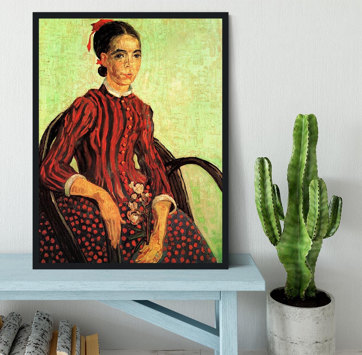 La Mousme Sitting by Van Gogh Framed Print - Canvas Art Rocks - 2