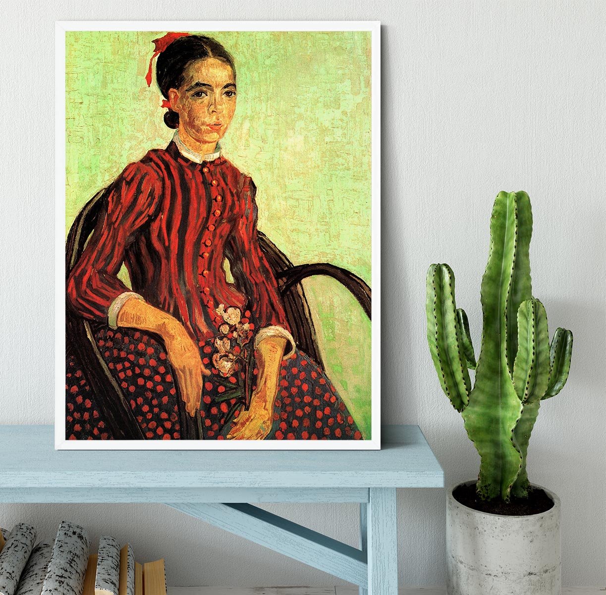 La Mousme Sitting by Van Gogh Framed Print - Canvas Art Rocks -6